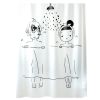 White Couples PEVA Waterproof Shower Curtain ,71x71