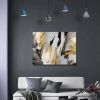 Gold and Silver Framed Canvas Abstract Style Color Painting
