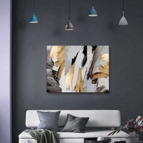 Gold and Silver Framed Canvas Abstract Style Color Painting