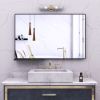 Black Aluminum Rectangular Frame Mirror, Storage Shelf  40x30"