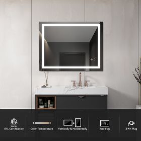 LED Lighted Mirror w/ High Lumen & Anti-Fog  28"x36"