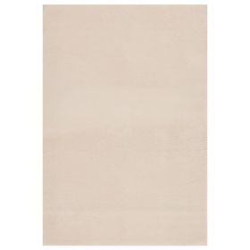 Washable Rug Soft Fluffy Short Pile 63" x 90.6" Anti Slip Beige