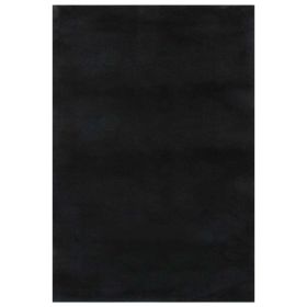 Washable Rug Soft Fluffy Short Pile 63" x 90.6" Anti Slip Black