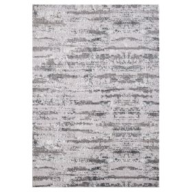 Milano Washable Manhattan Silver Woven Area Rug, 8' x 5'