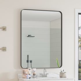 Black Rectangular Metal Framed Mirror, 30"X 40"
