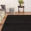 Washable Rug Soft Shaggy Black 63" x 90.6" Anti Slip