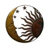 Rustic Gold & Bronze 21" round handcrafted Sun & Moon accent