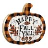 Wooden Pumpkin "Happy Fall Y'All" By Artisan Linda Spivey