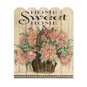 Wooden Fence "Home Sweet Home Peonies" By Cindy Jacobs