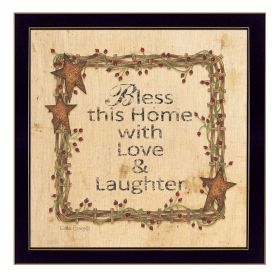 Black Framed "Bless this Home" By Linda Spivey