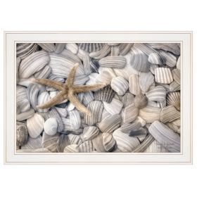 White Frame Trendy Decor 4U "Starfish & Seashells" ,Lori Deiter