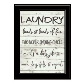 Black Framed "Laundry" By Susie Boyer, Ready to Hang