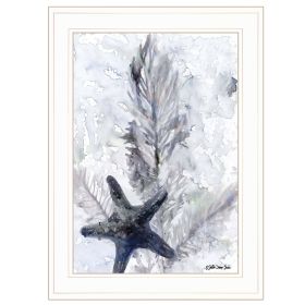 White Framed "Ocean Collection 4" By Stellar Design Studio