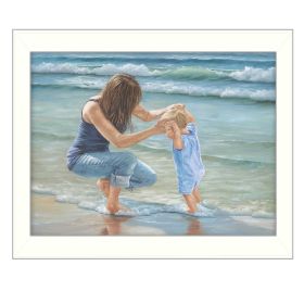 White Framed "Playing in the Water" By Georgia Janisse