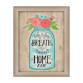 Beige Framed "You're Home Now" By Deb Strain, printed wall art