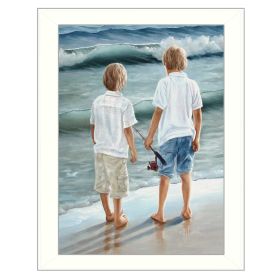 White Framed "Going Fishing" By Georgia Janisse