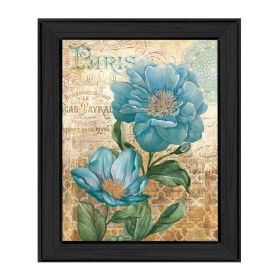 Black Framed "Paris Blue II" By Ed Wargo, Printed Wall Art