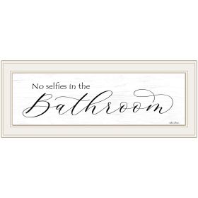 White Framed "No Selfies in the Bathroom" by Lori Deiter