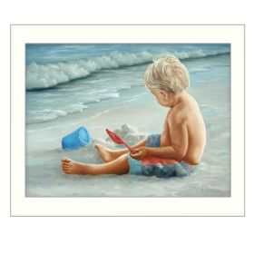 White Frame "In the Sand" By Georgia Janisse, Printed Wall Art