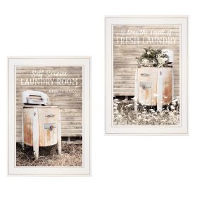 White Frame Trendy Decor 4U "Laundry Room", by Lori Deiter