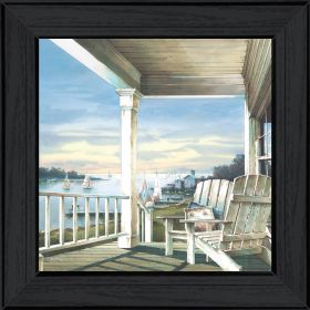 Black Framed "Waiting on Sunset" By John Rossini, Wall Art