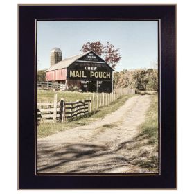 Black Framed "Mail Pouch Barn" by Lori Deiter, Ready to Hang