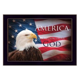 Black Framed "One Nation Under God - Flag" By Lori Deiter