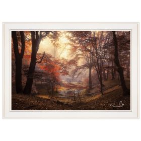 White Framed "The Pool" by Martin Podt, Ready to Hang