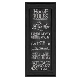 Black Framed "House Rules" By Susan Ball, Printed Wall Art