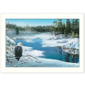 White Framed "The Lookout" by Kim Norlien, Ready to Hang