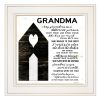 White Framed "My Grandma" by Cindy Jacobs, Ready to Hang