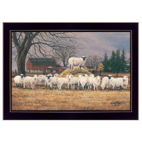 Black Framed "Wool Gathering" by Bonnie Mohr, Ready to Hang