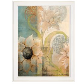 White Frame "Meandering Flowers I" by Dee Dee, Ready to hang