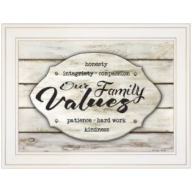 White Framed "Our Family Values" by Cindy Jacobs