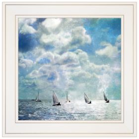White Framed "Sailing White Waters" by Bluebird Barn Group