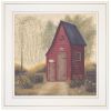White Framed "Folk Art Outhouse II" by Pam Britton