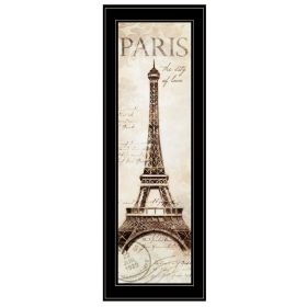 Black Framed "Paris Panel" by Cloverfield & Co, Ready to Hang