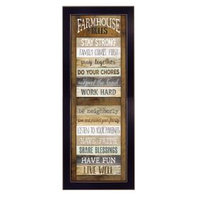 Black Framed "Farmhouse Rules" By Marla Rae