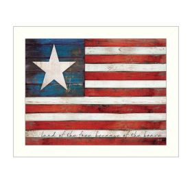 White Framed "Land of the Free" By Marla Rae, Printed Wall Art