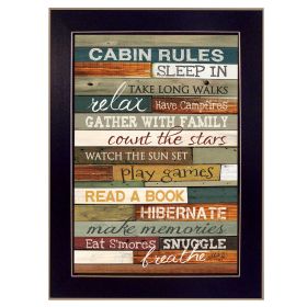 Black Framed "Cabin Rules" By Marla Rae