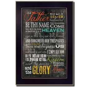 Black Framed "The Lords Prayer" By Marla Rae, Ready To Hang