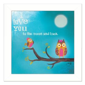 White Framed "To the Moon II" By Marla Rae, Ready To Hang