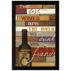 Black Framed "The Best Wine" By Marla Rae, Ready To Hang