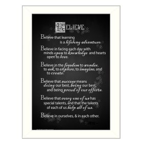 White Framed "Believe" By Trendy Decor4U