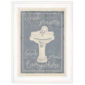 White Framed "Wash Your Hands" by Misty Michelle