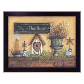 Black Framed "Bless This Home" By Mary June