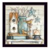 Black Framed "Birdhouse on Books" By Mary June