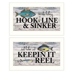 White Frame "Fishing Combo" 2 pc Vignette by Robin-Lee Vieira