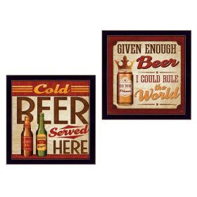 Black  "Beer II Cold Beer Served Here Collection" By Mollie B.,