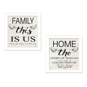 White Framed "Family" 2-Piece Vignette by Cindy Jacobs